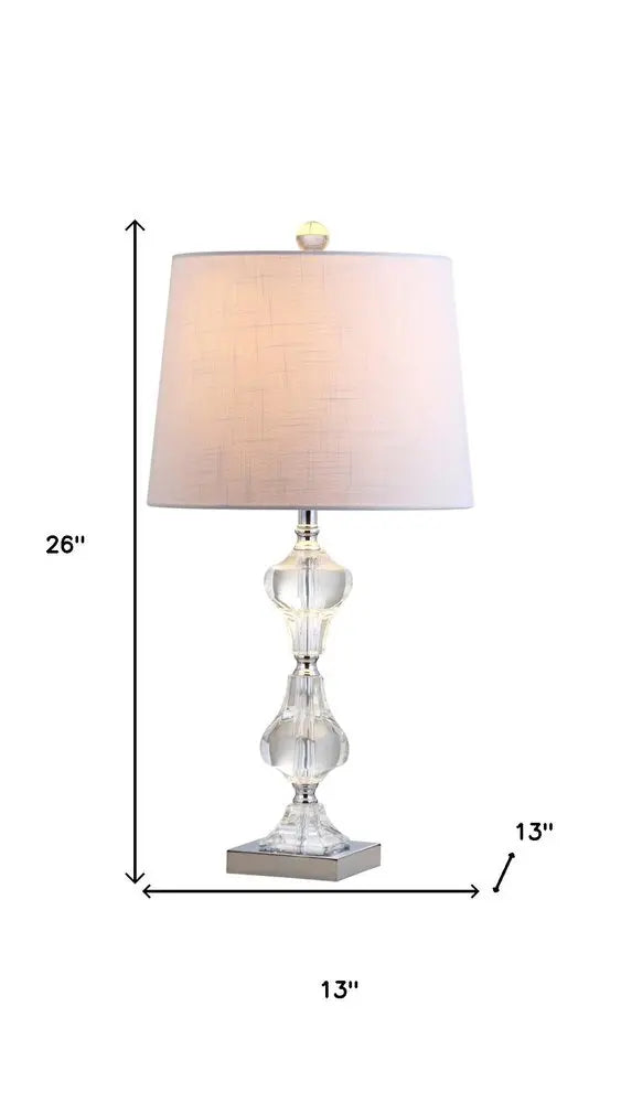 26" Silver Novelty Table Lamp LED With Empire Shade HomeRoots