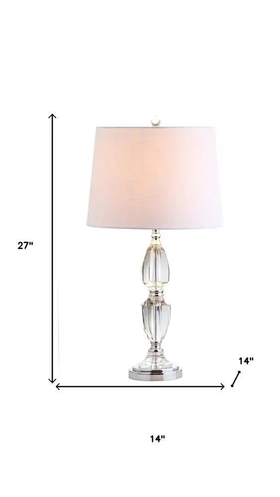 27" Silver Novelty Table Lamp LED With Drum Shade HomeRoots