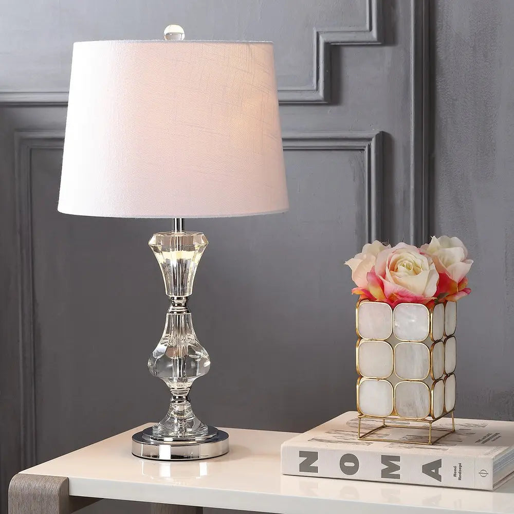 25" Silver Novelty Table Lamp LED With Empire Shade HomeRoots