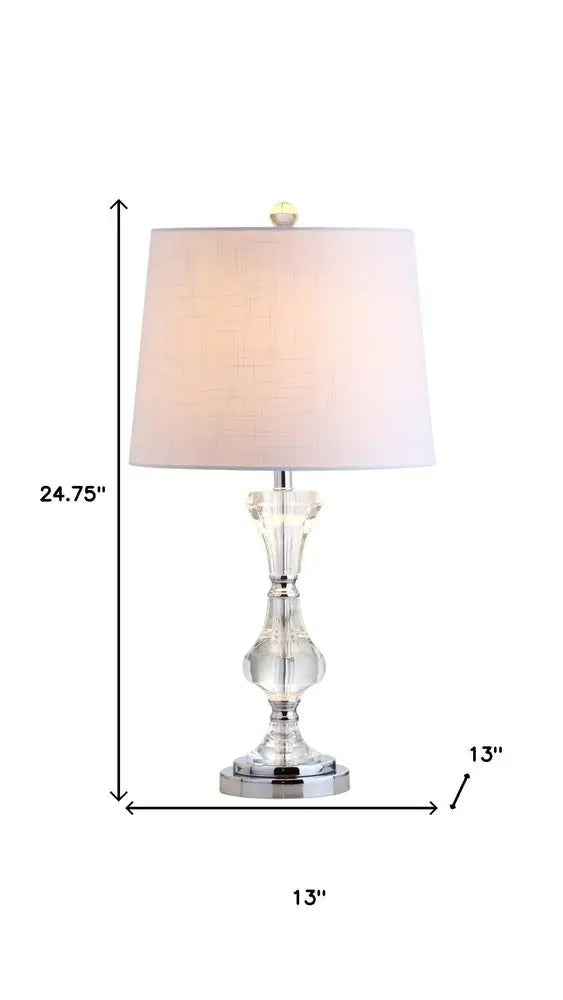 25" Silver Novelty Table Lamp LED With Empire Shade HomeRoots