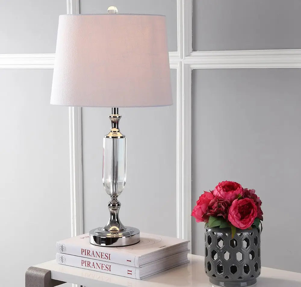 27" Silver Novelty Table Lamp LED With Empire Shade HomeRoots