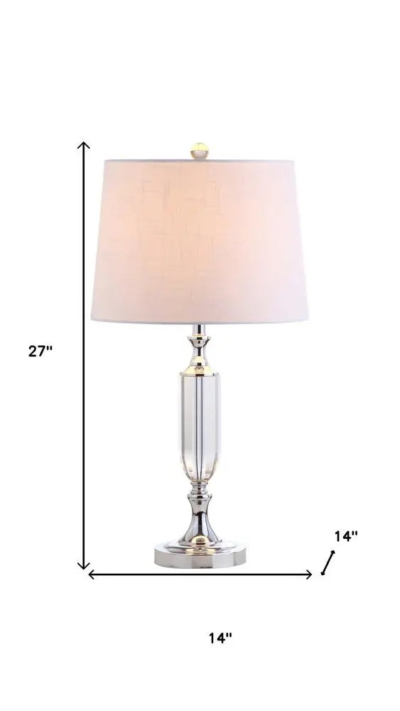 27" Silver Novelty Table Lamp LED With Empire Shade HomeRoots