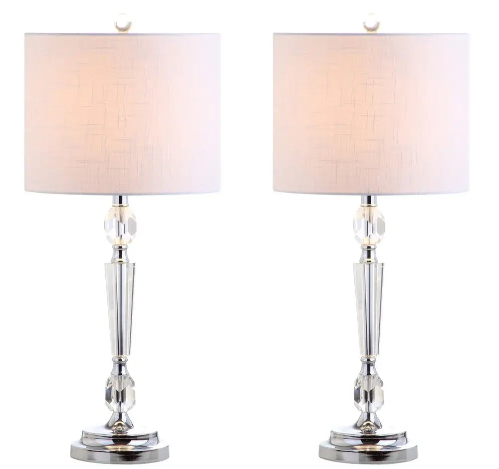 Set of Two 27" Silver Novelty Table Lamps LED With Drum Shades HomeRoots