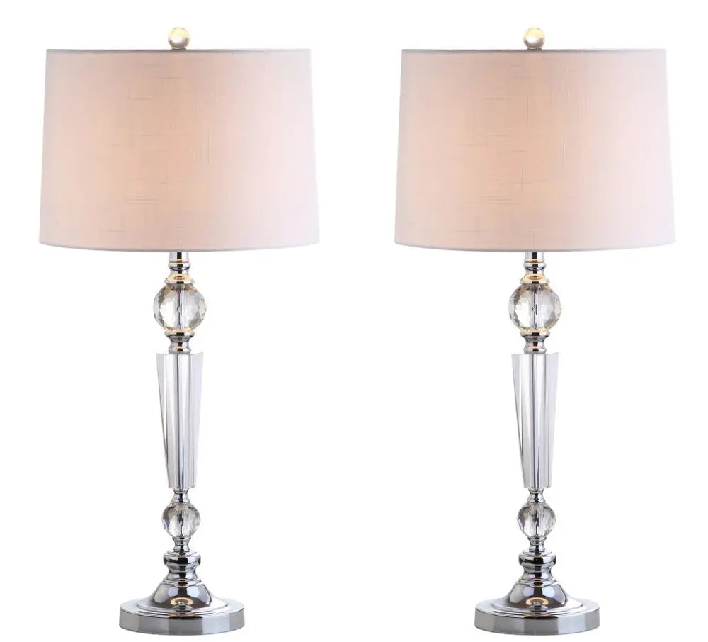 Set of Two 31" Silver Novelty Table Lamps LED With Drum Shades HomeRoots