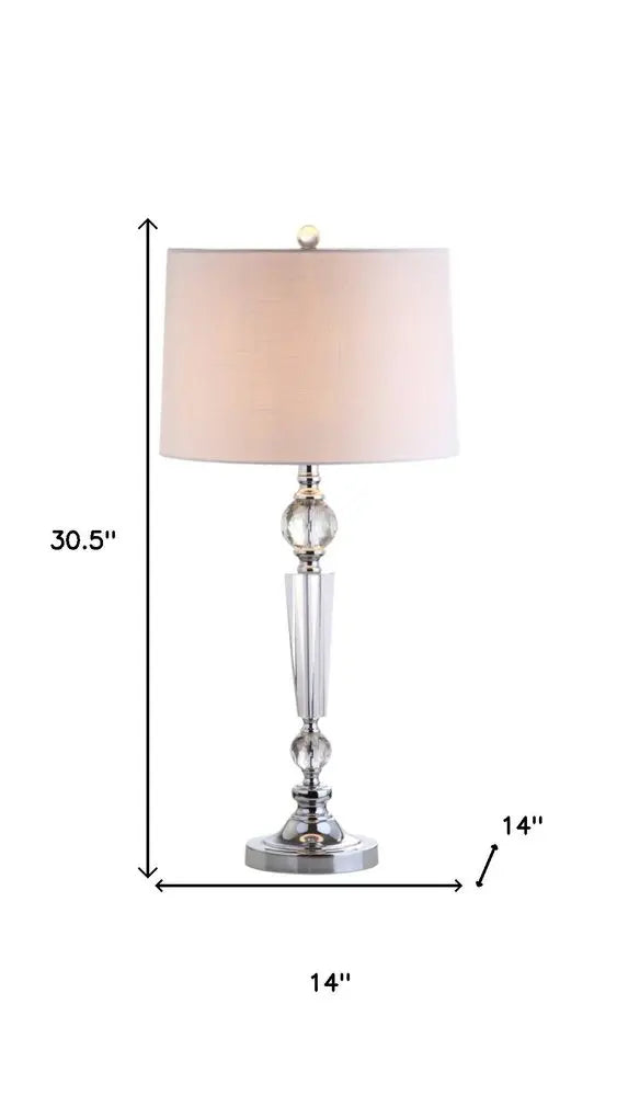 Set of Two 31" Silver Novelty Table Lamps LED With Drum Shades HomeRoots