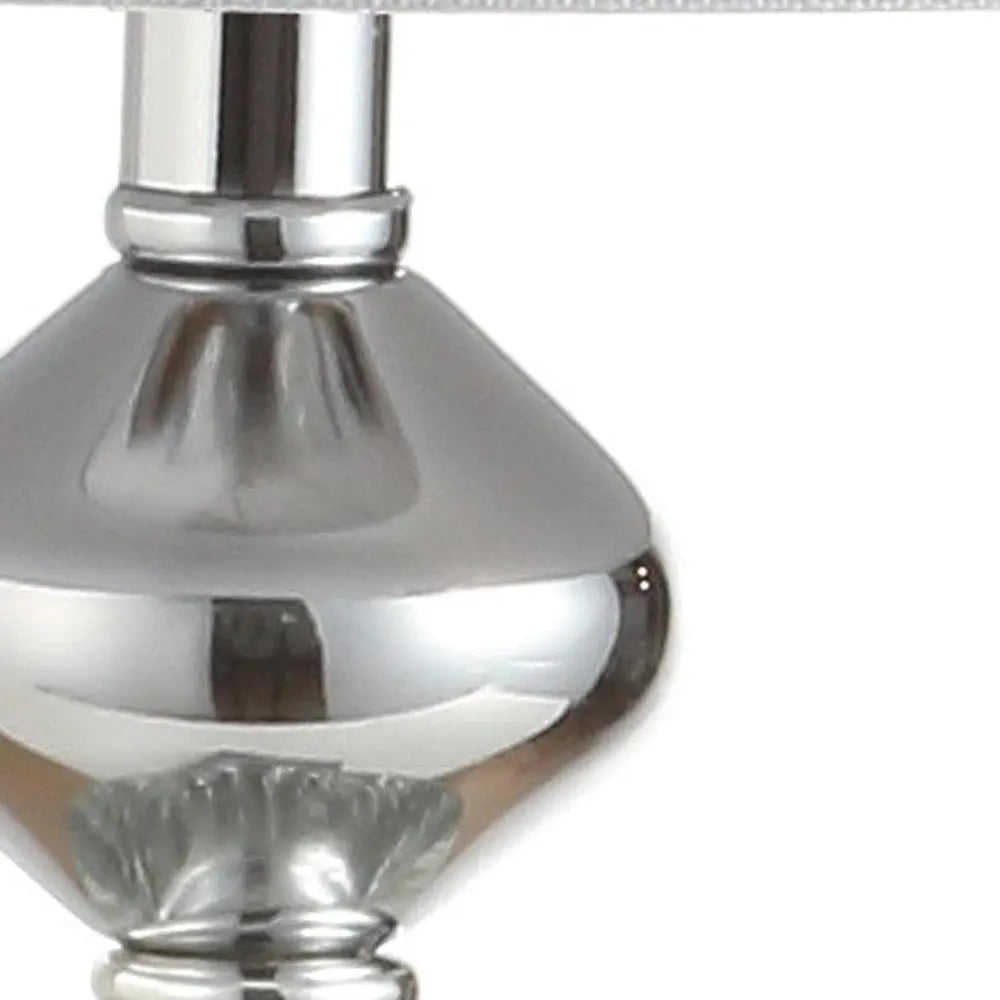 28" Silver Novelty Table Lamp LED With Drum Shade HomeRoots