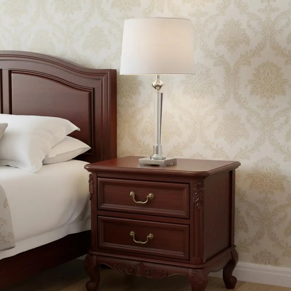 28" Silver Novelty Table Lamp LED With Drum Shade HomeRoots