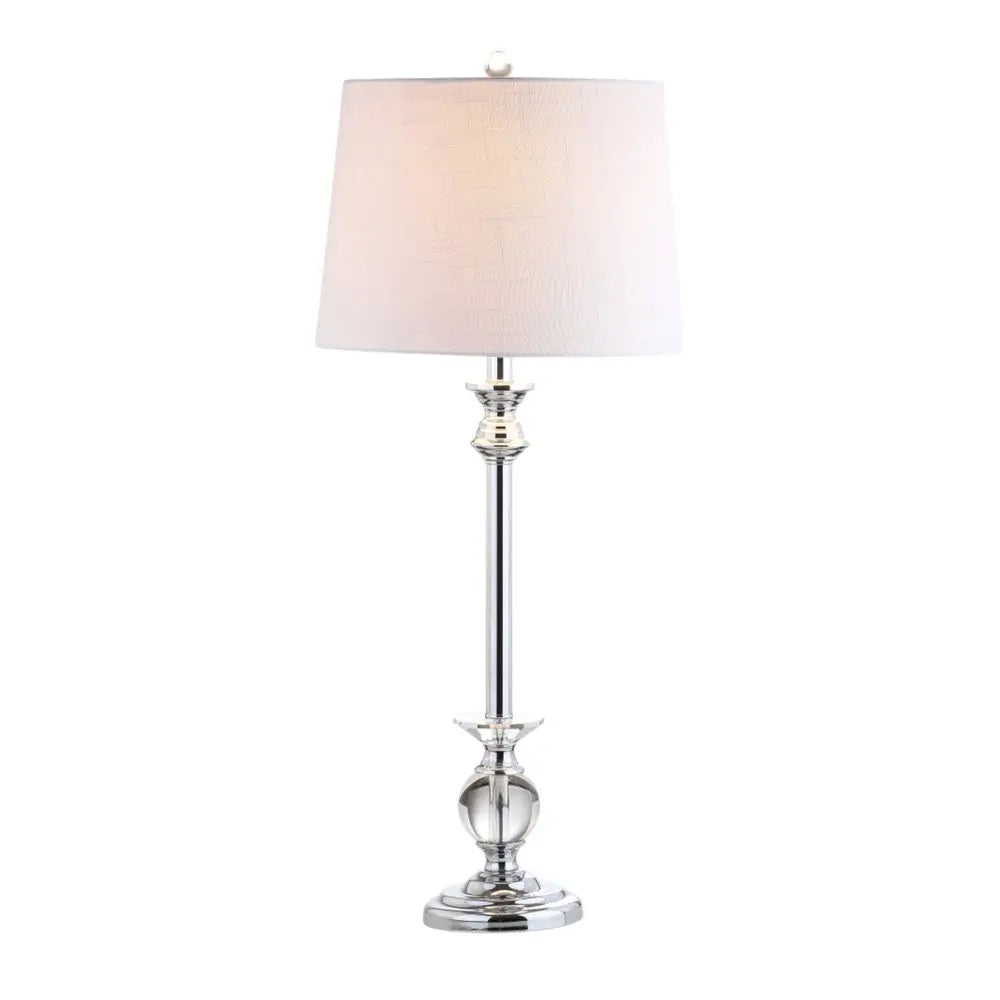 Set of Two 33" Silver Novelty Table Lamps LED With Drum Shades HomeRoots