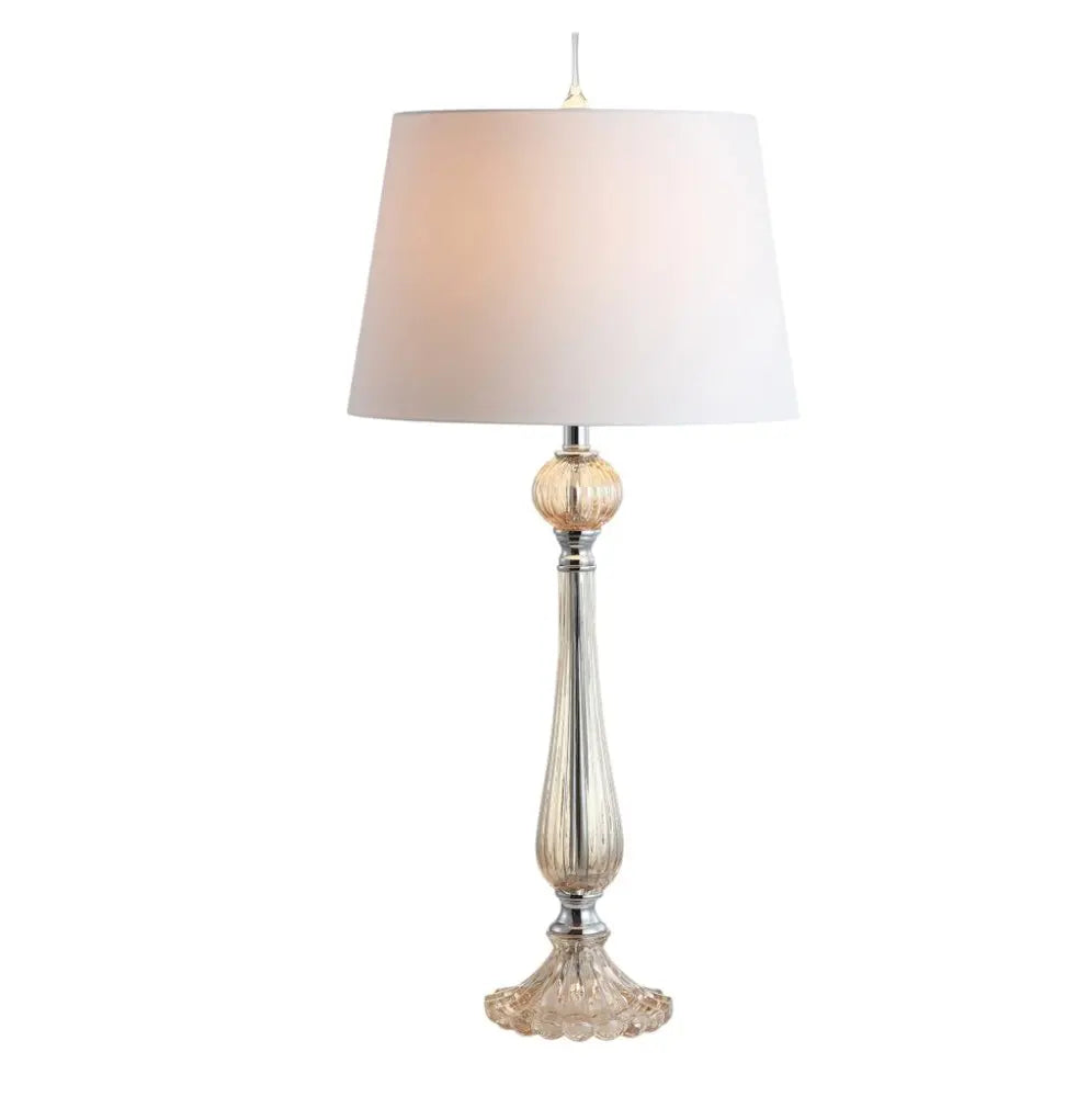 Set of Two 33" Champagne Novelty Table Lamps LED With Globe Shades HomeRoots