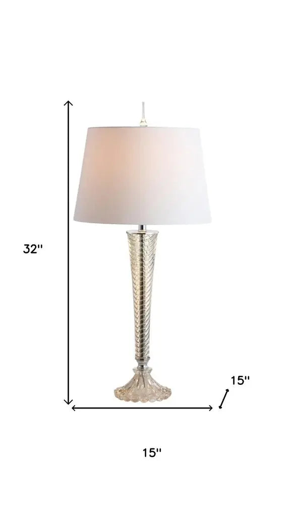 Set of Two 32" Champagne Novelty Table Lamps LED With Globe Shades HomeRoots