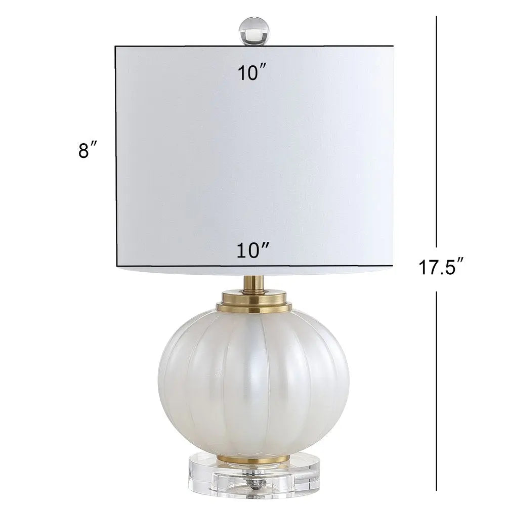 18" Clear Novelty Table Lamp LED With Drum Shade HomeRoots