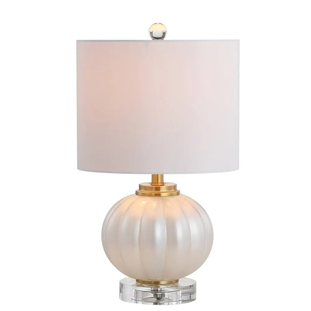 18" Clear Novelty Table Lamp LED With Drum Shade HomeRoots