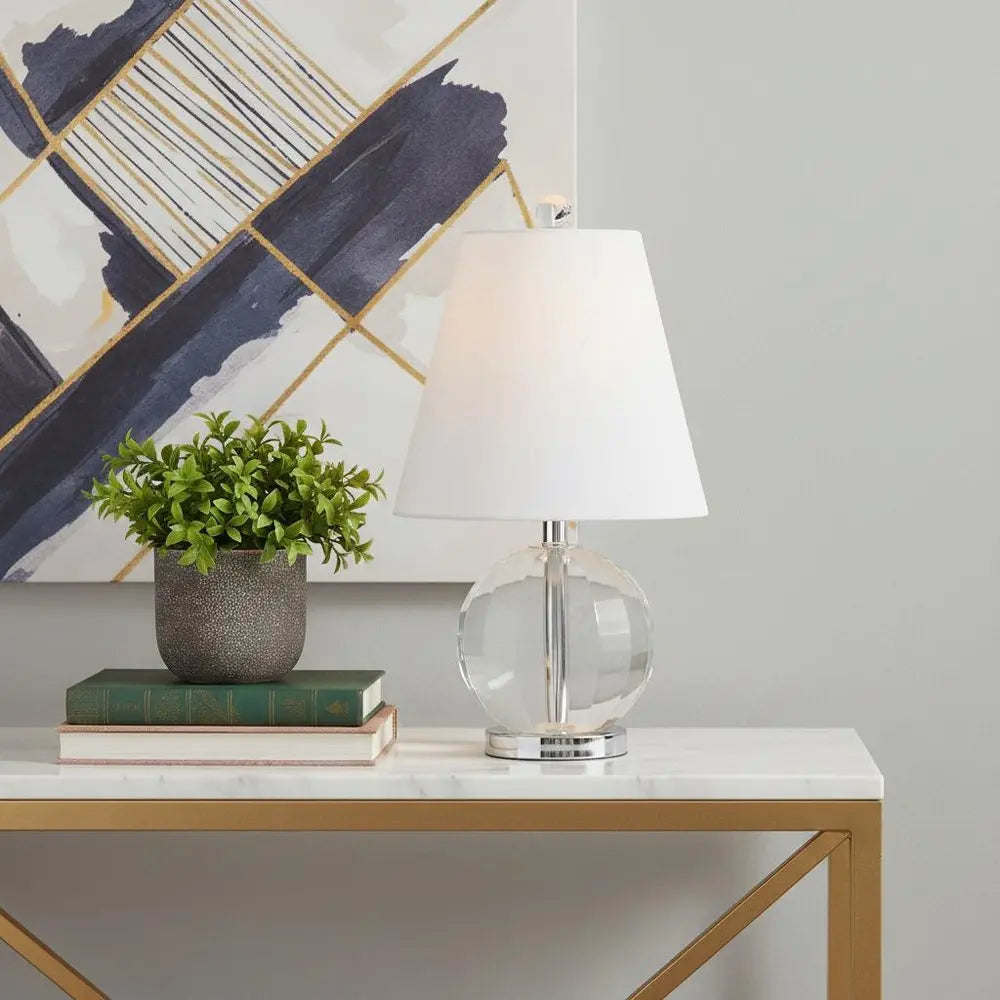 16" Clear Novelty Table Lamp LED With Empire Shade HomeRoots