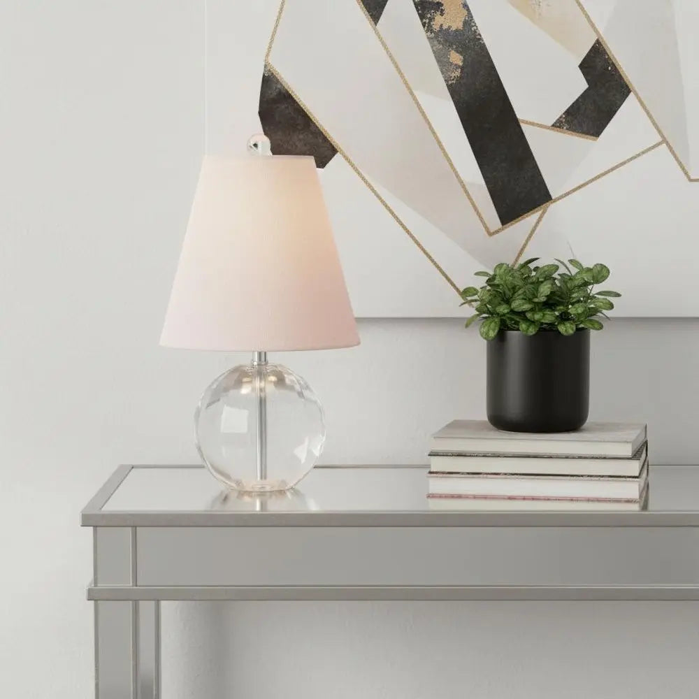 16" Clear Novelty Table Lamp LED With Globe Shade HomeRoots