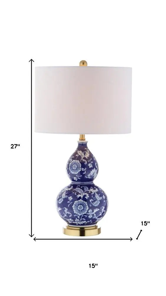 27" Gold Novelty Table Lamp LED With Drum Shade HomeRoots