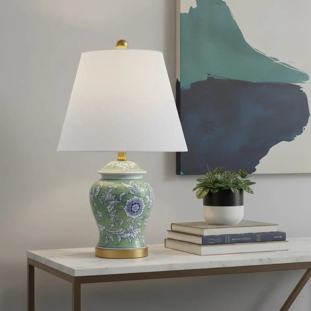 22" Gold Urn Table Lamp LED With Empire Shade HomeRoots