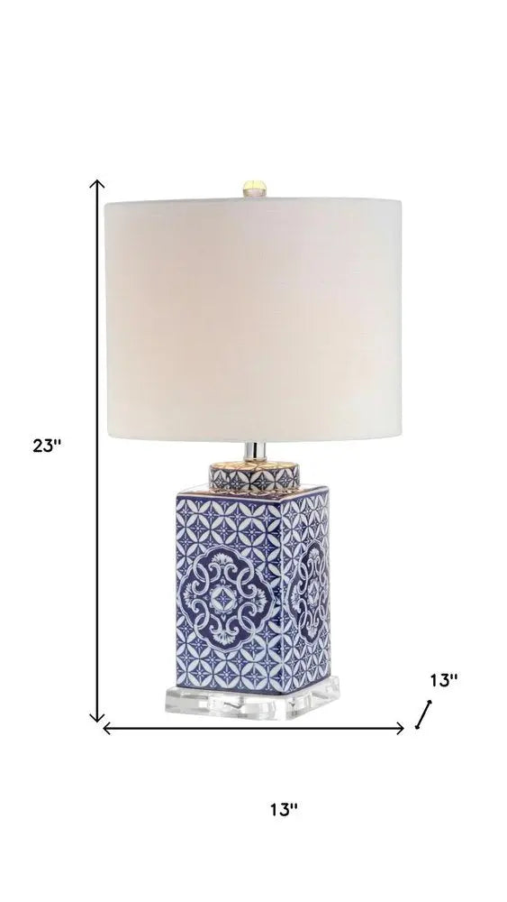 23" Clear Novelty Table Lamp LED With Drum Shade HomeRoots