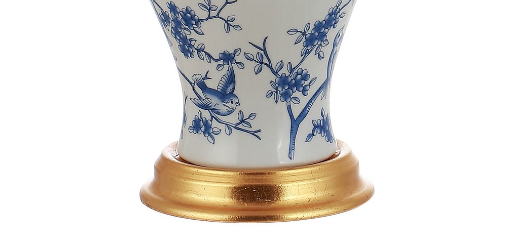 Lámpara de mesa LED de 24" con pantalla estilo imperio y diseño de urna dorada