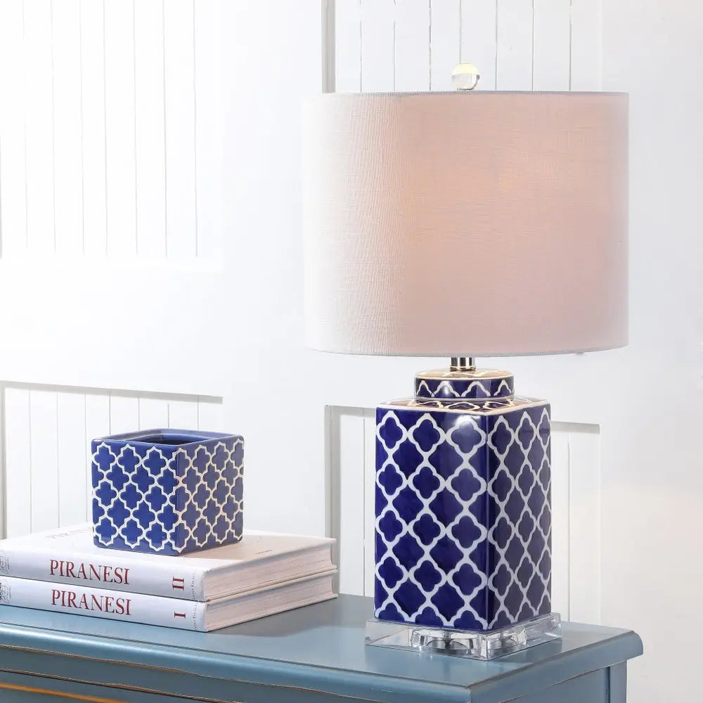 23" Clear Novelty Table Lamp LED With Drum Shade HomeRoots