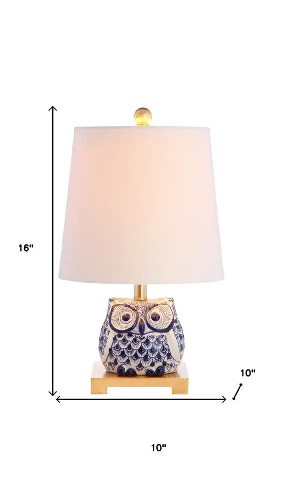 16" Gold Novelty Desk Lamp LED With Drum Shade HomeRoots