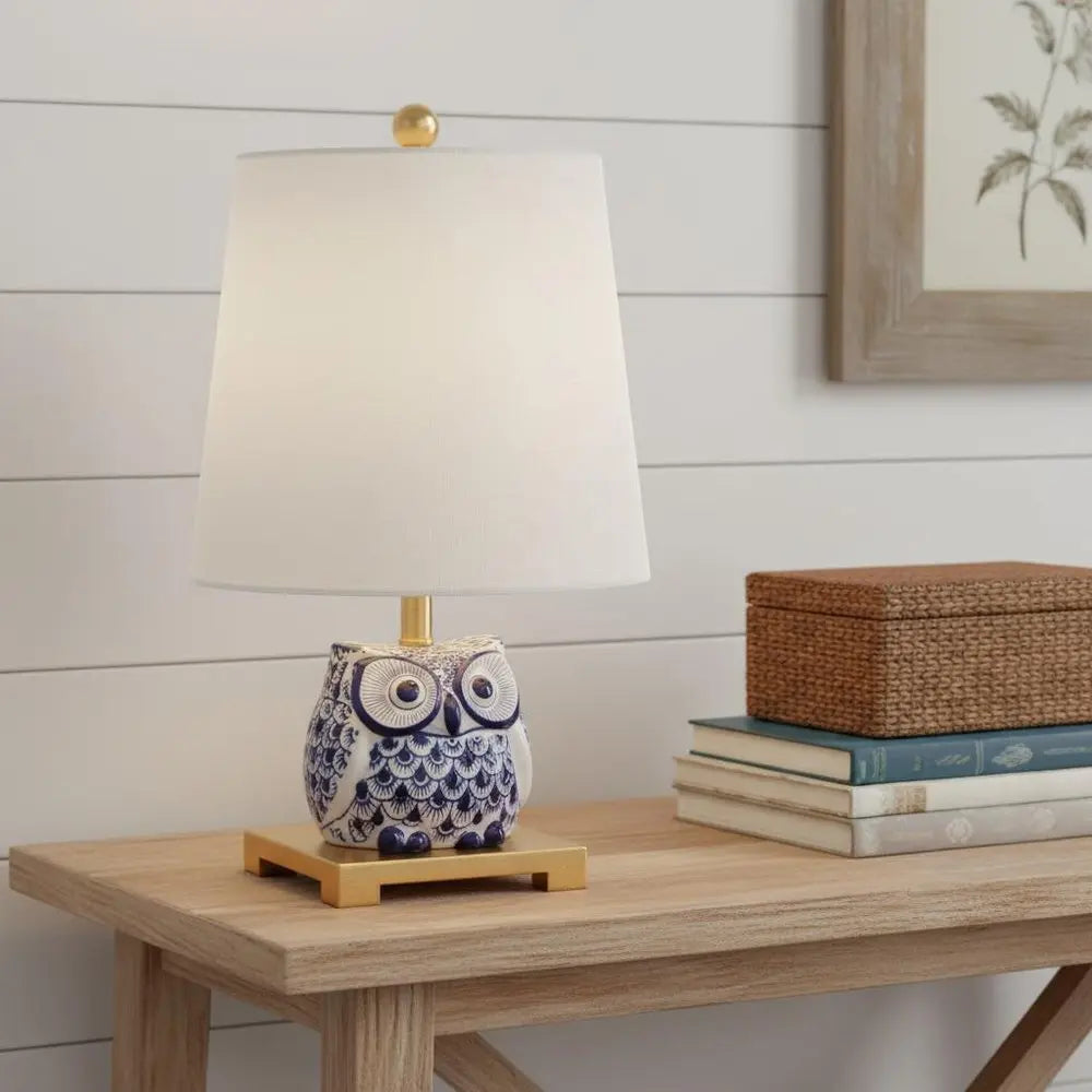 16" Gold Novelty Desk Lamp LED With Drum Shade HomeRoots