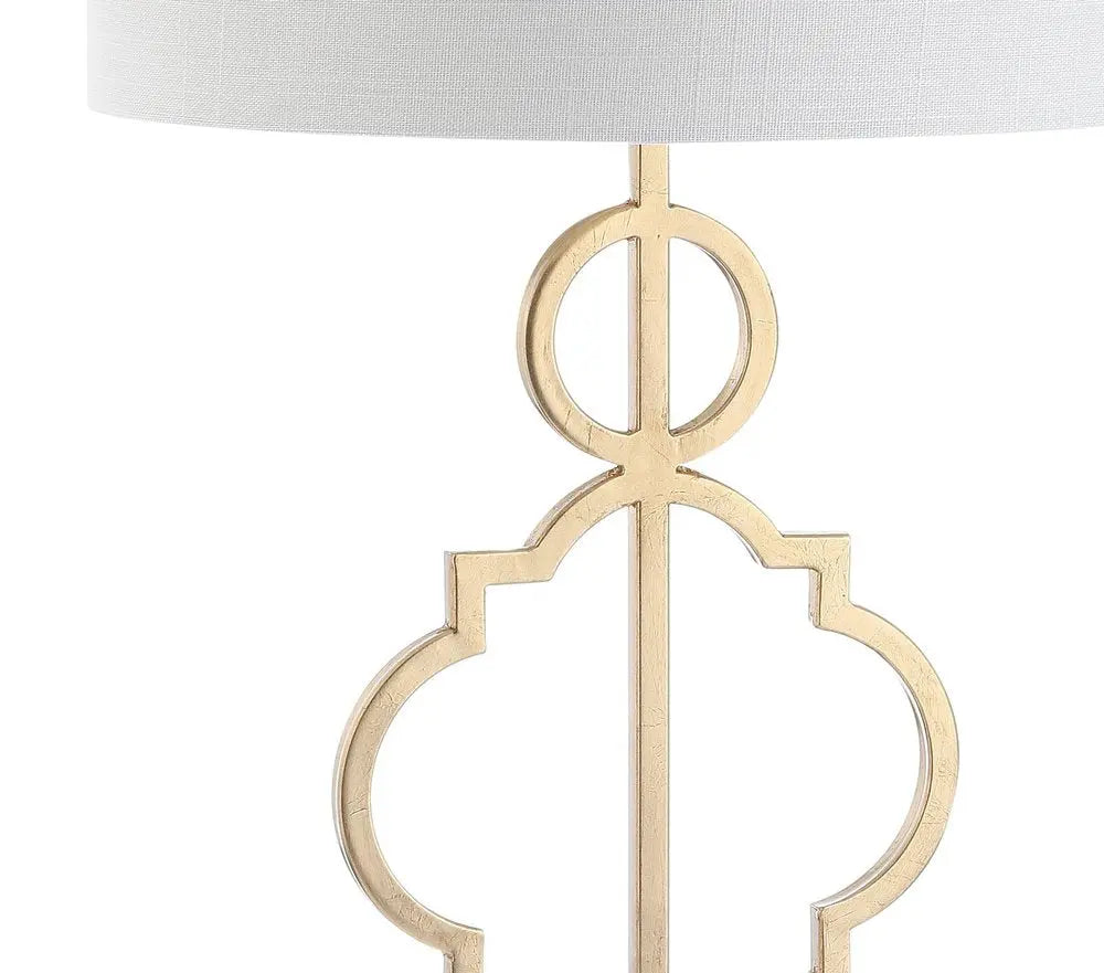 31" White Novelty Table Lamp LED With Drum Shade HomeRoots