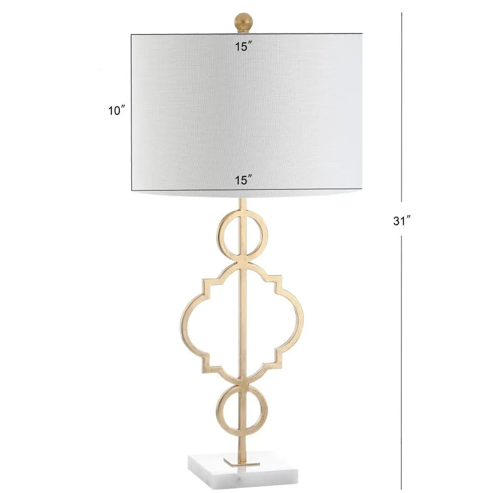 31" White Novelty Table Lamp LED With Drum Shade HomeRoots