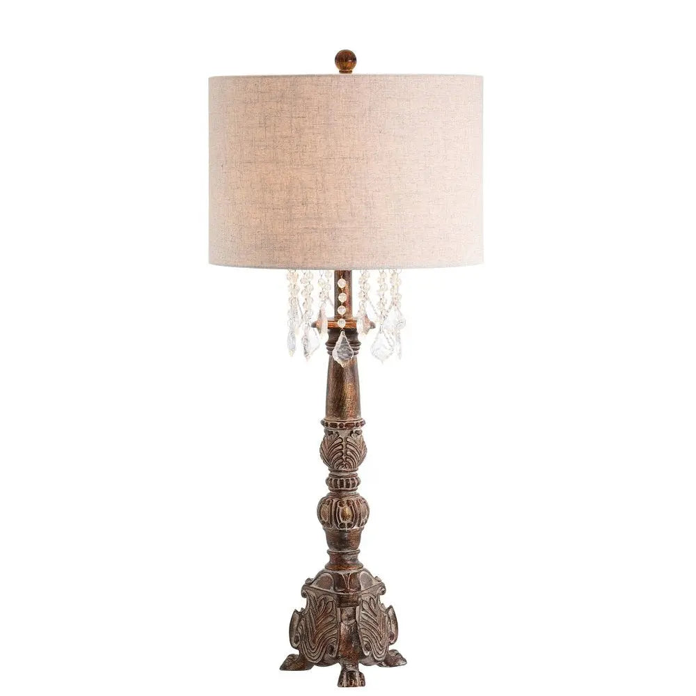 34" Brown Novelty Table Lamp LED With Drum Shade HomeRoots