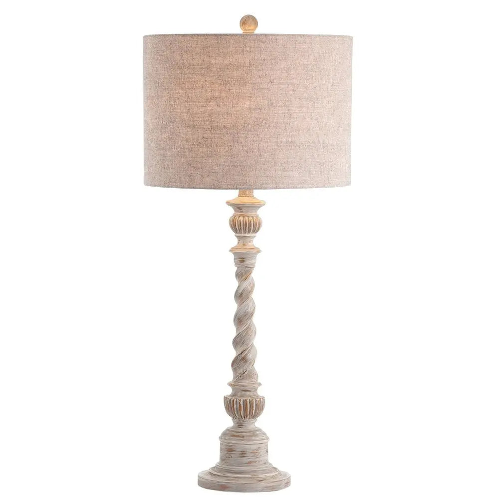 33" White Novelty Table Lamp LED With Globe Shade HomeRoots