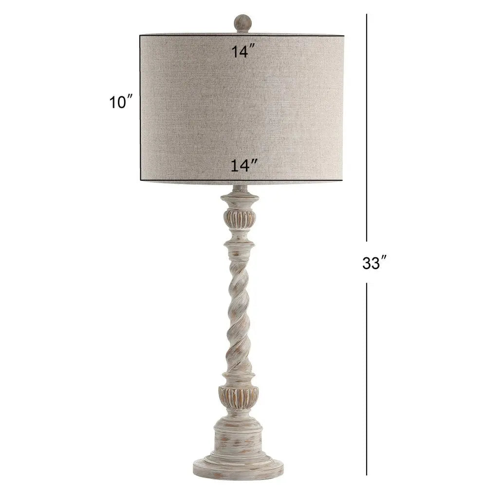 33" White Novelty Table Lamp LED With Globe Shade HomeRoots
