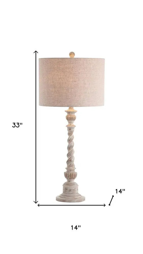 33" White Novelty Table Lamp LED With Globe Shade HomeRoots