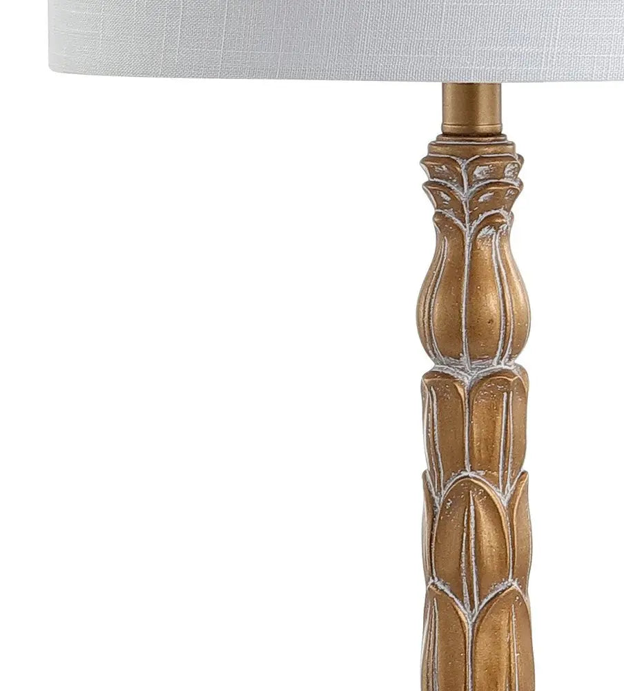 29" Antiqued Gold Novelty Table Lamp LED With Drum Shade HomeRoots