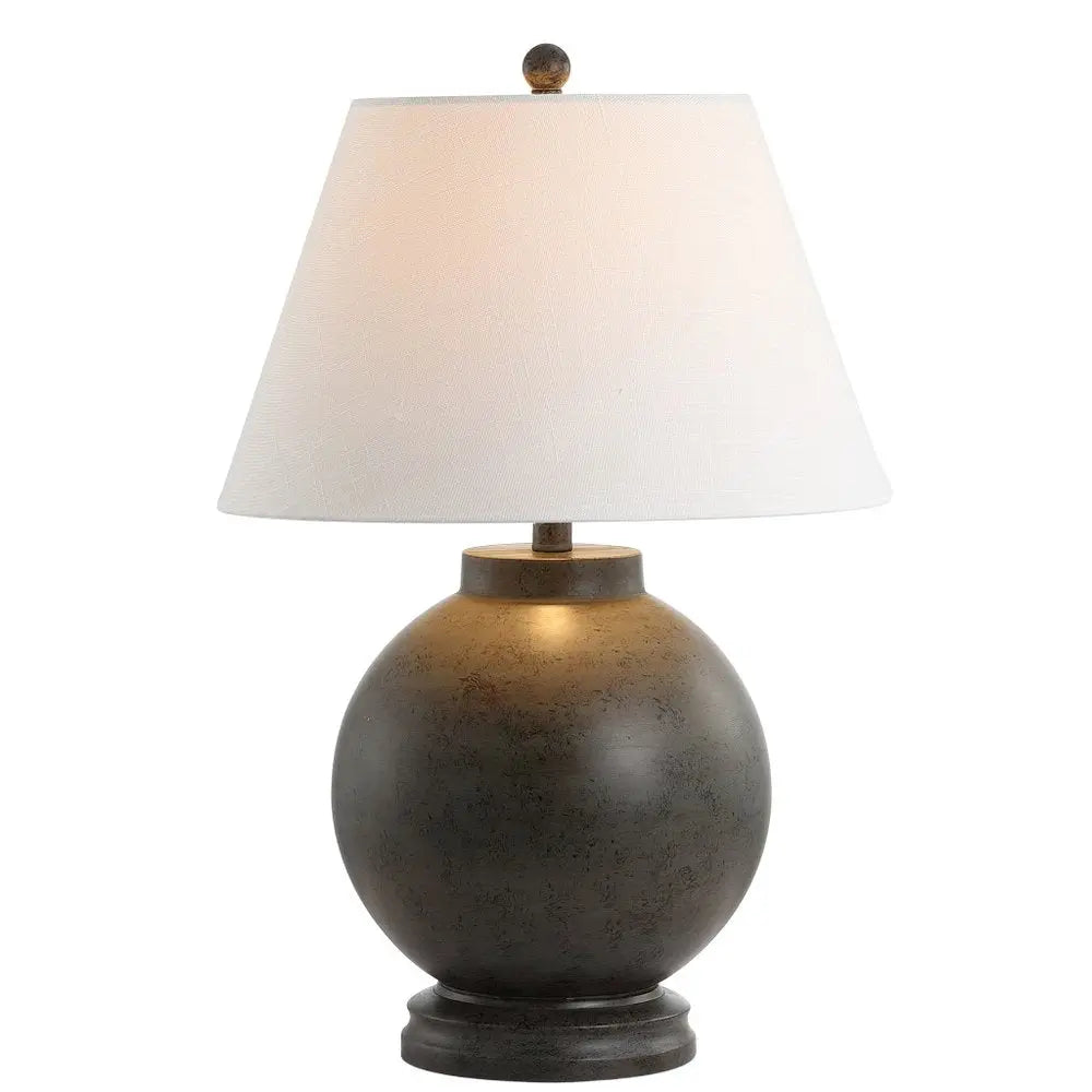 26" Dark Gray Novelty Table Lamp LED With Drum Shade HomeRoots