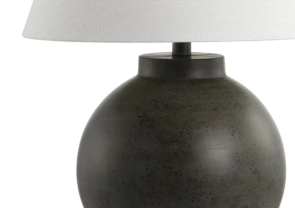 26" Dark Gray Novelty Table Lamp LED With Drum Shade HomeRoots
