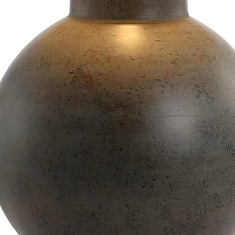 26" Dark Gray Novelty Table Lamp LED With Drum Shade HomeRoots