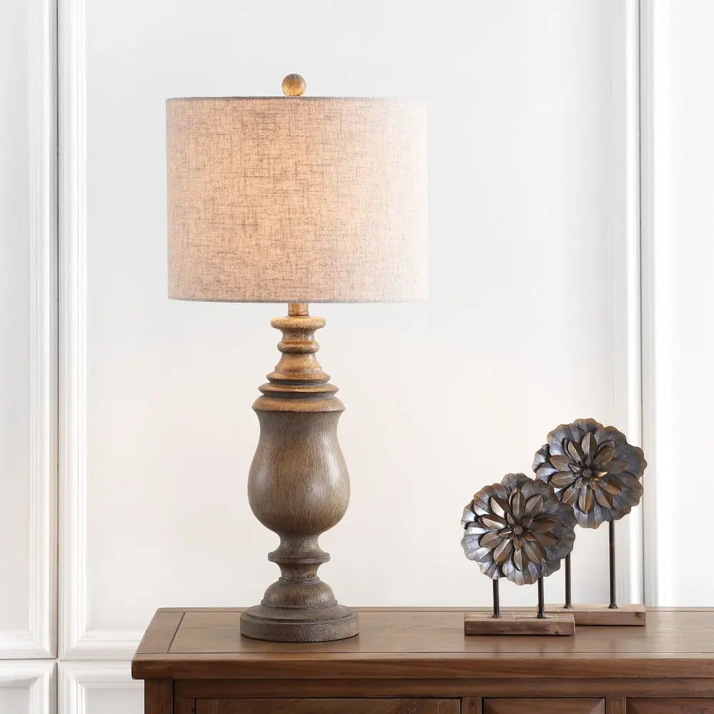 29" Brown Novelty Table Lamp LED With Globe Shade HomeRoots