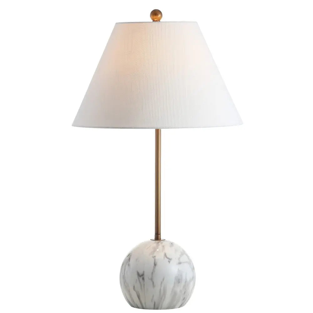 29" White Novelty Table Lamp LED With Globe Shade HomeRoots
