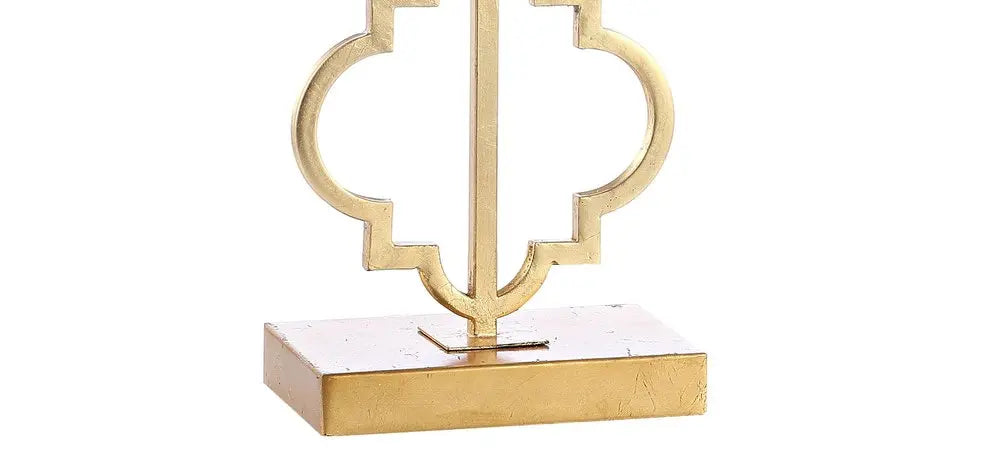 32" Gold Geometric Table Lamp LED With Shade HomeRoots