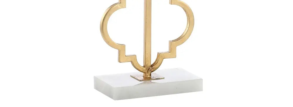 32" White Geometric Table Lamp LED With Shade HomeRoots