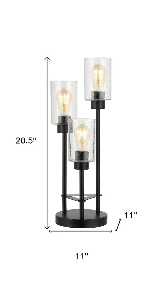 21" Black Novelty Table Lamp LED With Cylinder Shade HomeRoots