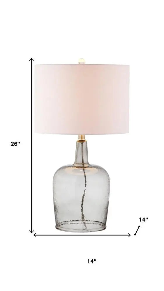 26" Clear Novelty Table Lamp LED With Drum Shade HomeRoots