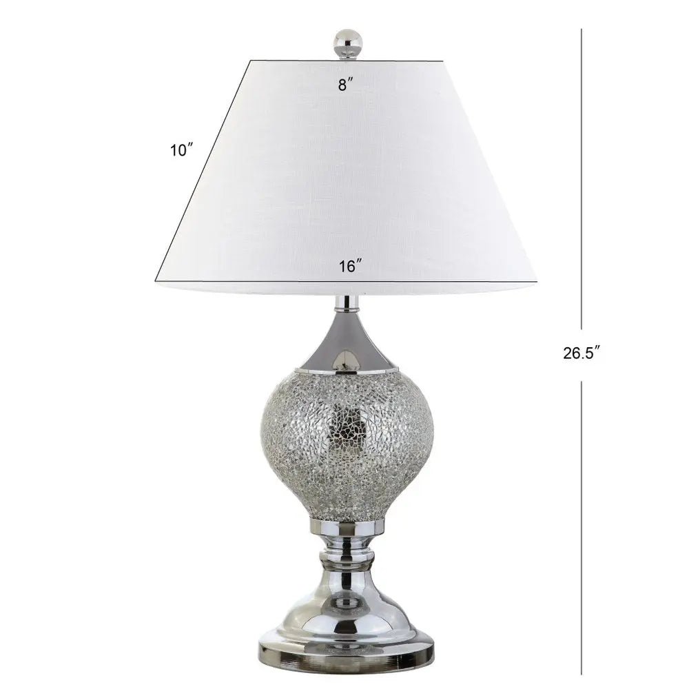 27" Silver Novelty Table Lamp LED With Empire Shade HomeRoots