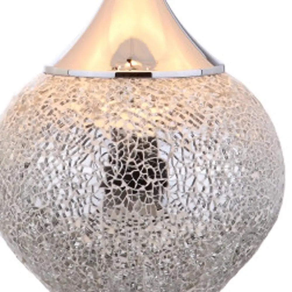 27" Silver Novelty Table Lamp LED With Empire Shade HomeRoots