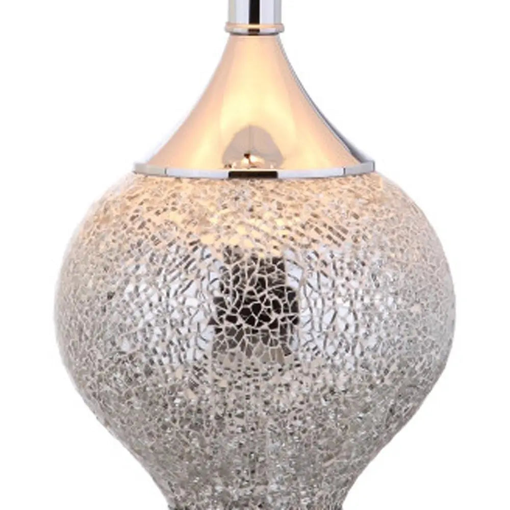 27" Silver Novelty Table Lamp LED With Empire Shade HomeRoots