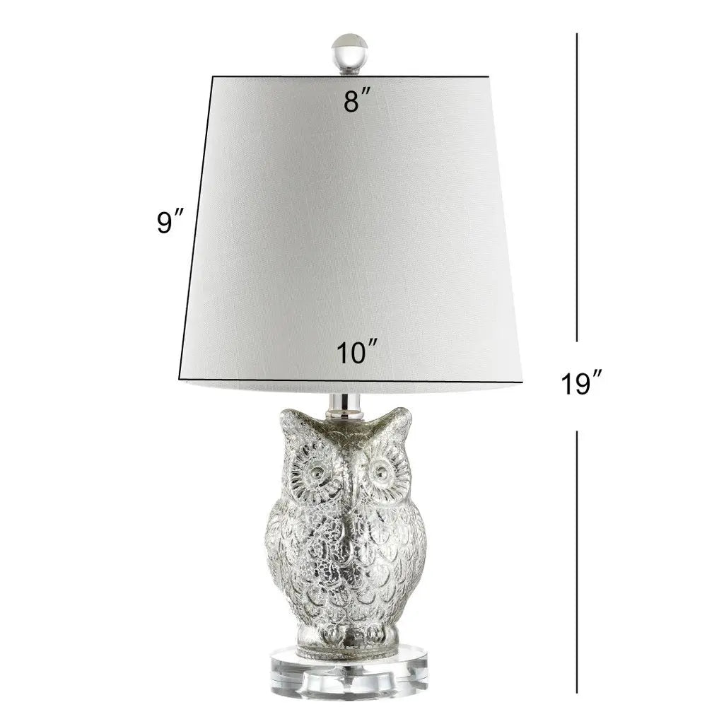 19" Clear Novelty Table Lamp LED With Drum Shade HomeRoots