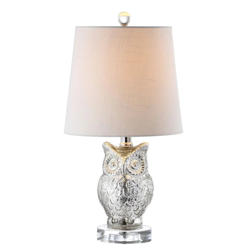 19" Clear Novelty Table Lamp LED With Drum Shade HomeRoots