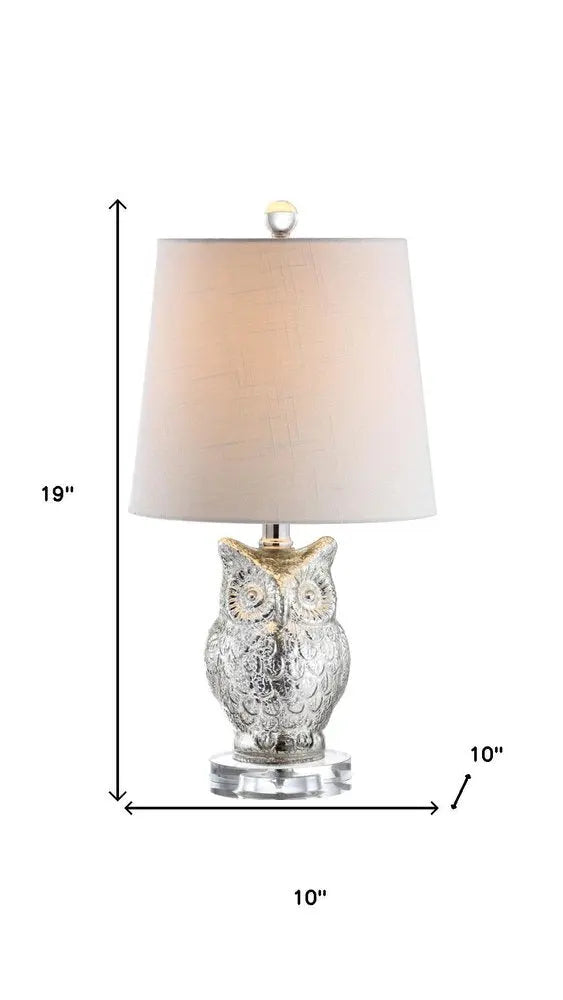 19" Clear Novelty Table Lamp LED With Drum Shade HomeRoots