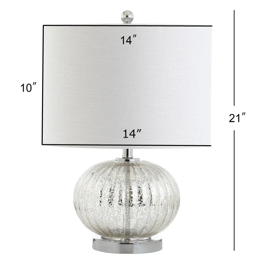 21" Silver Novelty Table Lamp LED With Globe Shade HomeRoots