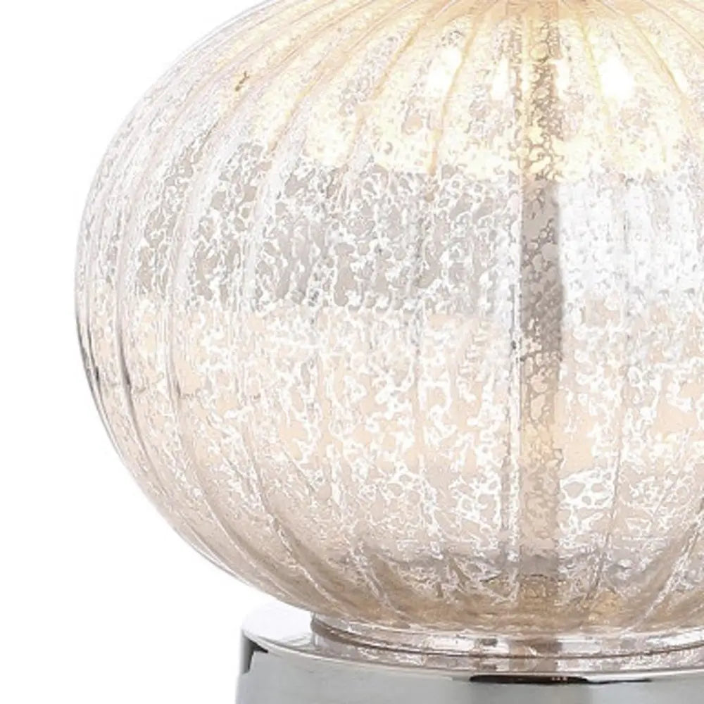 21" Silver Novelty Table Lamp LED With Globe Shade HomeRoots