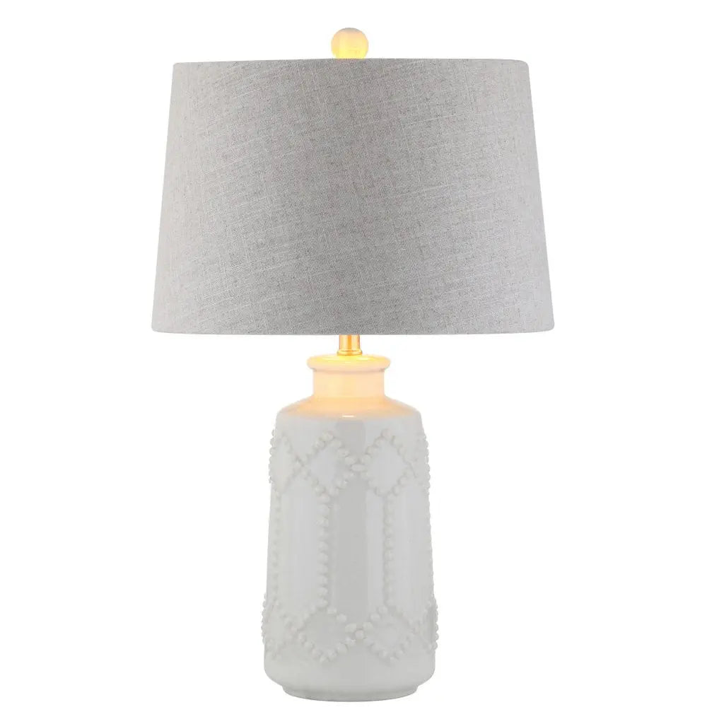 26" Cream Novelty Table Lamp LED With Drum Shade HomeRoots